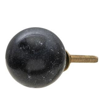 Kameninová kulatá úchytka v černé barvě s patinou - Ø  3 cm 64979