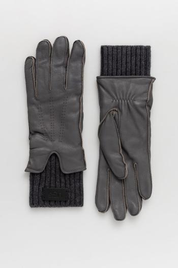Kožené rukavice UGG dámské, šedá barva