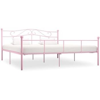 Rám postele růžový kov 200x200 cm (284543)