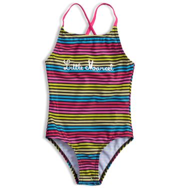 Dívčí plavky vcelku LITTLE MARCEL barevné proužky Velikost: 104