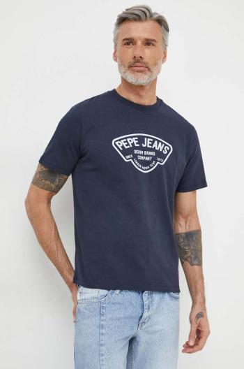 Bavlněné tričko Pepe Jeans Cherry tmavomodrá barva, s potiskem, PM509381