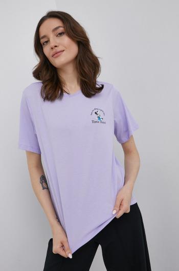 Bavlněné tričko JDY fialová barva