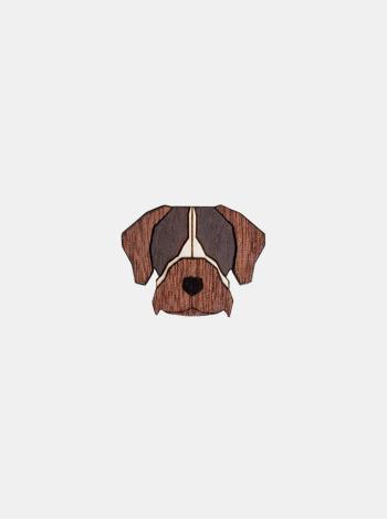 Dřevěná brož ve tvaru psa Bohemian Griffon Brooch BeWooden