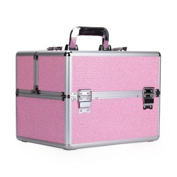 Kosmetický kufřík SENSE - glitter, růžový