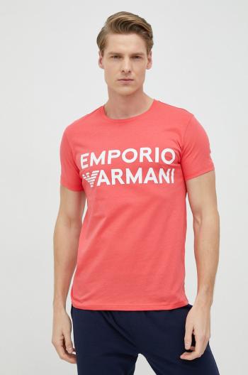 Bavlněné tričko Emporio Armani Underwear červená barva