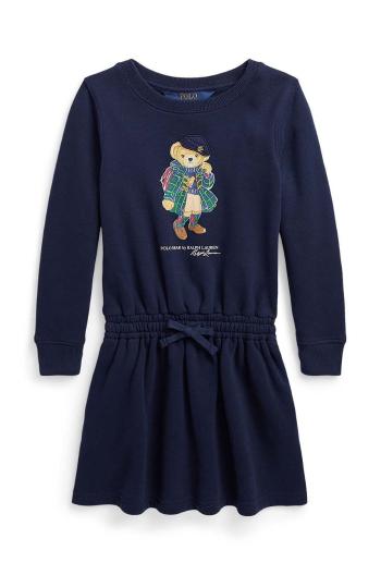 Dívčí šaty Polo Ralph Lauren tmavomodrá barva, mini