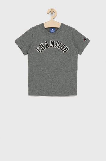 Dětské bavlněné tričko Champion 305776 šedá barva, hladké