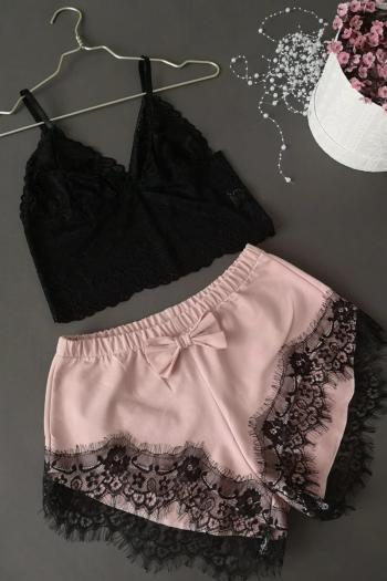 Černo-růžový krajkový set Cute basic 4