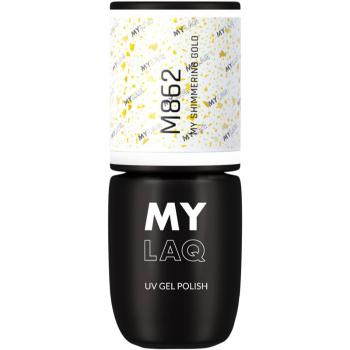 MYLAQ UV Gel Polish gelový lak na nehty odstín My Shimmering Gold 5 ml