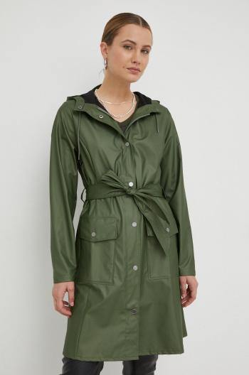 Nepromokavá bunda Rains 18130 Curve Jacket dámská, zelená barva, přechodná