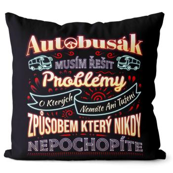 Polštář Autobusák – problémy (Velikost: 40 x 40 cm)