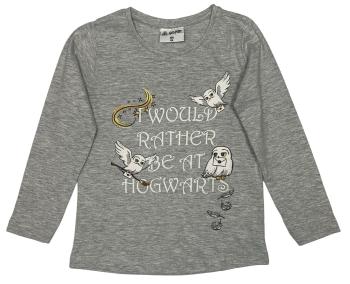 EPlus Dívčí tričko s dlouhým rukávem - Harry Potter Hedwiga šedé Velikost - děti: 122