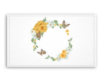 Fotoobraz 120x70 cm velký Květinový rámeček s motýly