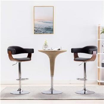 Barové stoličky 2 ks šedé ohýbané dřevo a textil (283115)