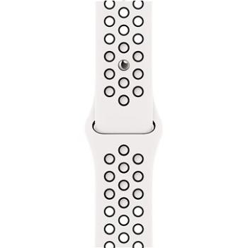 Apple Watch 45mm sněhobílo-černý sportovní řemínek Nike (MPH13ZM/A)
