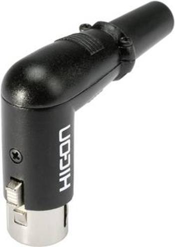 XLR kabelová zásuvka Hicon HI-X3RF-M, úhlová, 3pól., černá