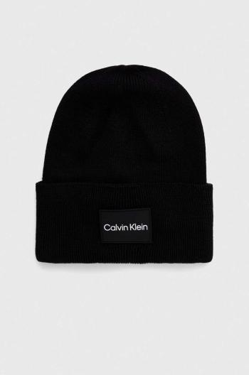 Bavlněná čepice Calvin Klein černá barva, z tenké pleteniny