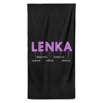 Osuška Ženská jména – NEON (Jméno: Lenka, Velikost osušky: 100x170cm)