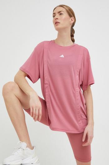 Těhotenské tréninkové tričko adidas Performance Training Essentials růžová barva
