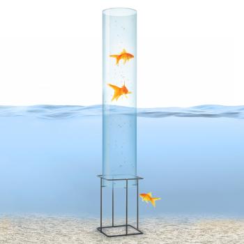 Blumfeldt Skydive 100, pozorovatelna ryb, 100 cm, Ø 20 cm, akryl, kov, transparentní