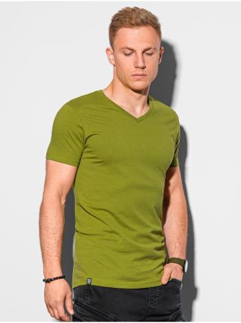 Pánské tričko bez potisku S1369 - olivová