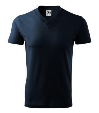 MALFINI Tričko V-neck - Námořní modrá | L