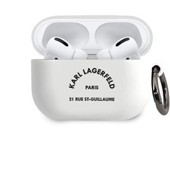 Karl Lagerfeld Rue St Guillaume Silikonové Pouzdro pro Airpods Pro White (3700740500774)