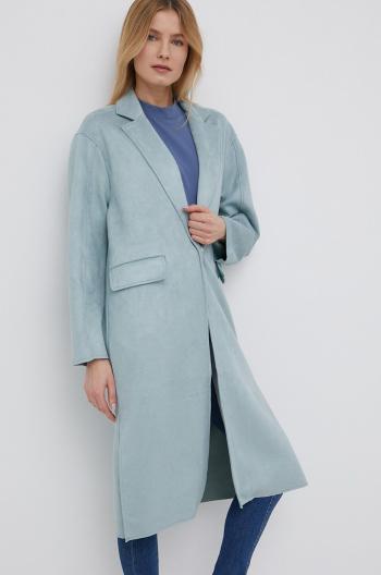 Kabát Only dámský, tyrkysová barva, přechodný, oversize