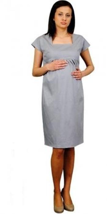 Be MaaMaa Těhotenské šaty ELA - ocelová L (40)