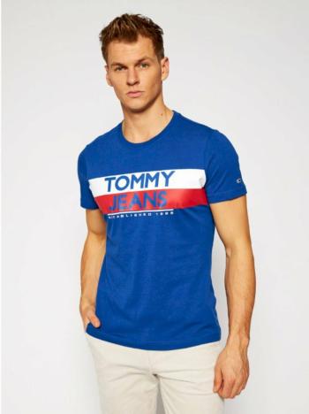Tommy Jeans pánské modré tričko Contrast color - S (C63)