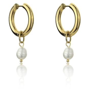 Marc Malone Pozlacené náušnice s perlami Alexandria White Earrings MCE23118G