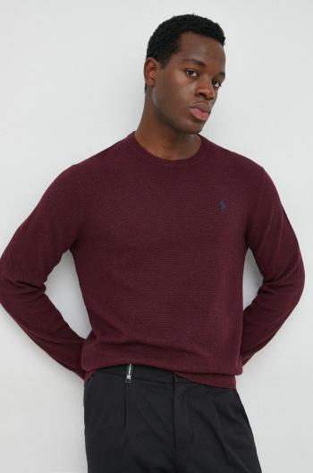 Bavlněný svetr Polo Ralph Lauren pánský, fialová barva,