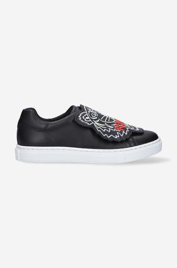 Dětské kožené sneakers boty Kenzo Kids K59039 černá barva