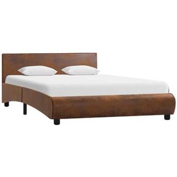 Rám postele hnědý umělá kůže 140x200 cm (285477)