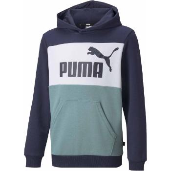 Puma ESS+COLORBLOCK HOODIE TR Chlapecká mikina, tmavě modrá, velikost 140