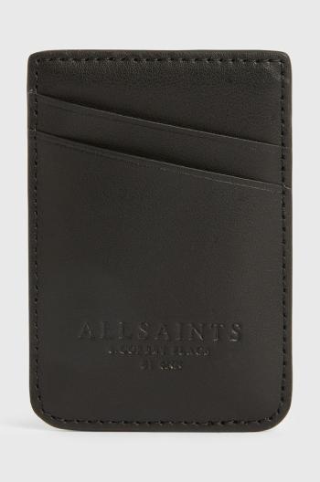 Kožené pouzdro na karty AllSaints černá barva