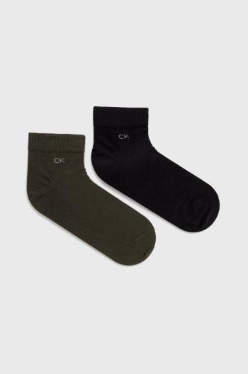 Ponožky Calvin Klein (2-pak) pánské, zelená barva