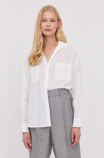Košile MAX&Co. dámská, bílá barva, relaxed, s klasickým límcem