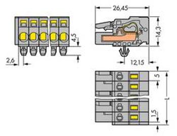 Zásuvkový konektor na kabel WAGO 231-111/008-000, 56.50 mm, pólů 11, rozteč 5 mm, 25 ks