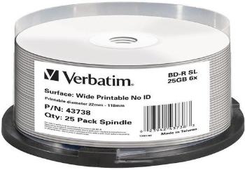 VERBATIM BD-R SL 25GB 6x WIDE PRINTABLE spindle 25pck/BAL, 43738