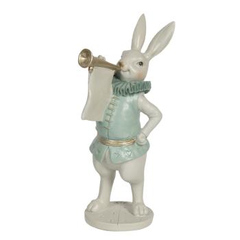 Velikonoční dekorační soška králíka s trubkou - 12*12*29 cm 6PR3156