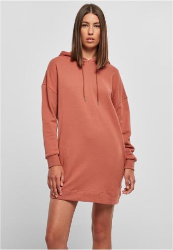 Urban Classics Ladies Organic Oversized Terry Hoody Dress terracotta - M