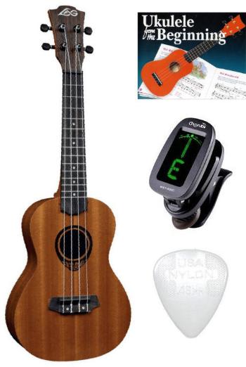 LAG TKU-10C Tiki Uku Ukulele SET Natural Koncertní ukulele