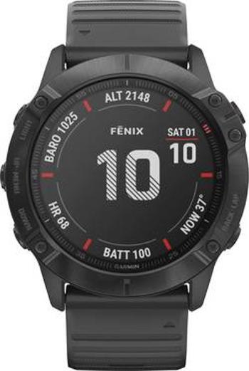 Chytré hodinky Garmin fenix 6X PRO Slate Gray w/Black Band (Glass)