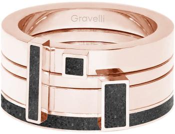 Gravelli Sada čtyř prstenů s betonem Quadrium bronzová/antracitová GJRWRGA124 56 mm