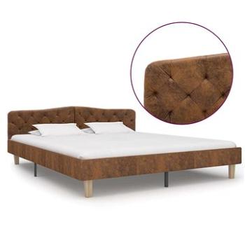 Rám postele hnědý umělá broušená kůže 180x200 cm (284941)