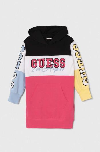 Dětské bavlněné šaty Guess růžová barva, mini, J4YK07 KA6R3