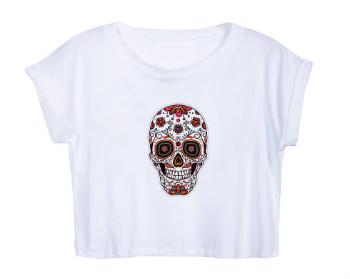 Dámské tričko Organic Crop Top Muerte lebka