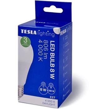 TESLA LED BULB E27, 8W,  806lm,  4000K denní bílá (BL270840-1)