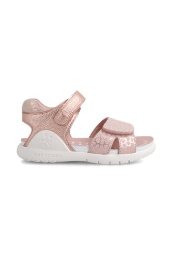 Dětské kožené sandály Biomecanics růžová barva